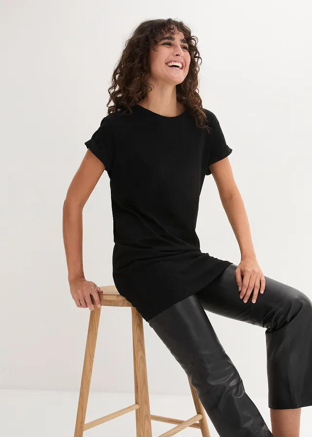 T-shirt long 100% coton • noir • product-page.page-title-suffix