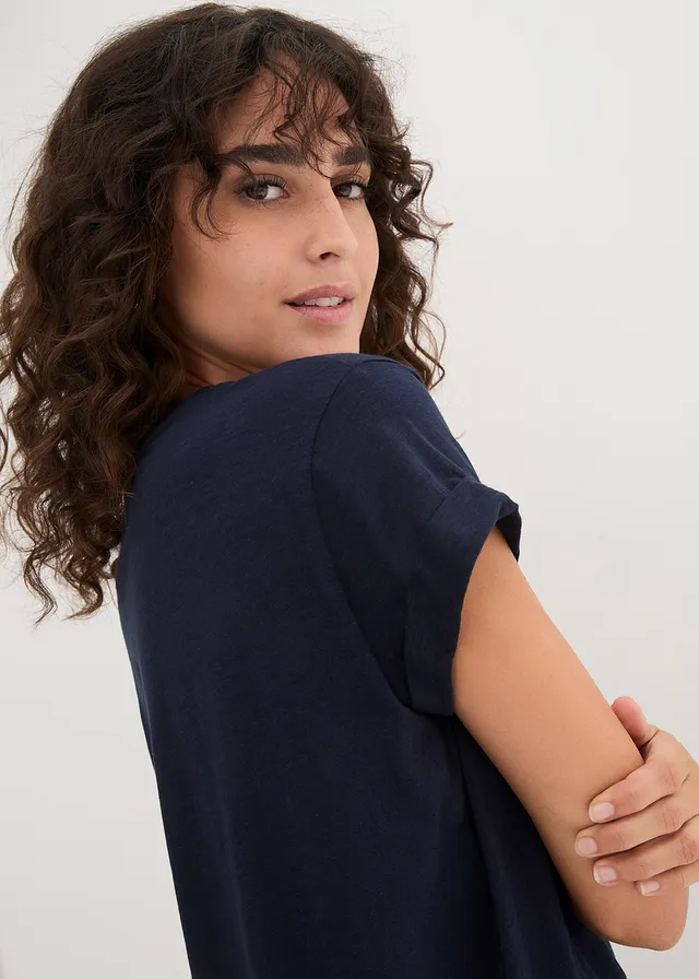 T-shirt long 100% coton • bleu foncé • product-page.page-title-suffix