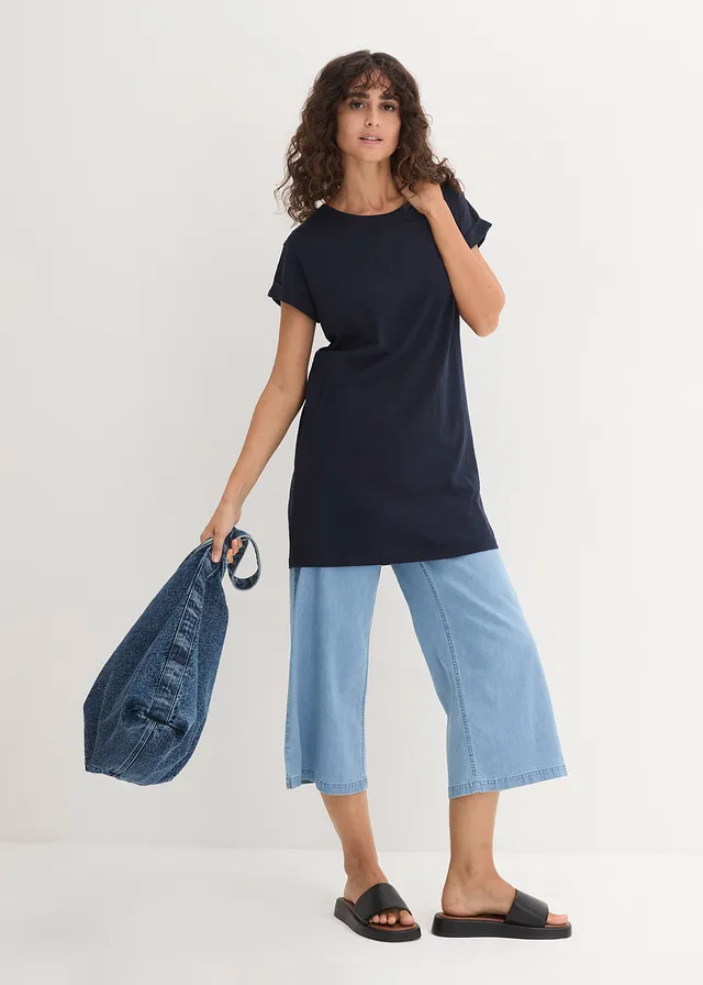 T-shirt long 100% coton • bleu foncé • product-page.page-title-suffix