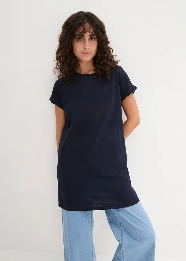 Longshirt van katoen • donkerblauw • product-page.page-title-suffix