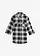 Bluzka koszulowa w kratę z czystej bawełny, kolor: czarno-biały w kratę
