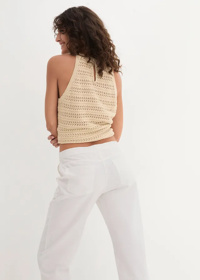 Wijde broek met linnen • wit • product-page.page-title-suffix