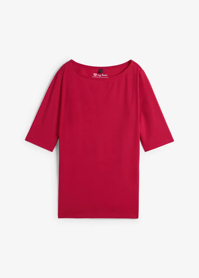 Shirt met boothals, halflange mouw