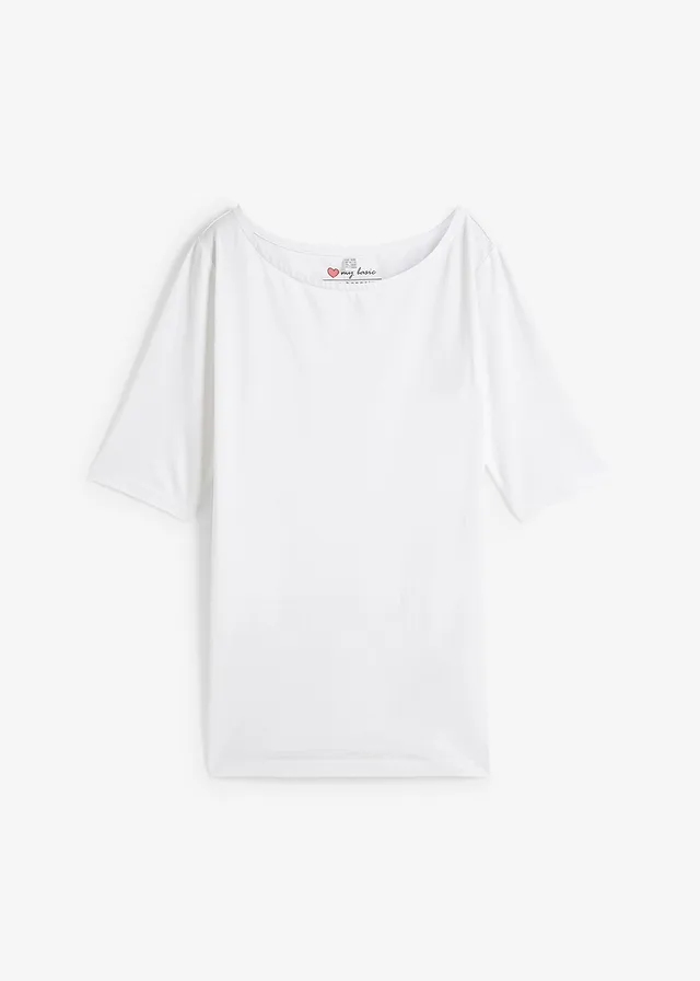 Shirt met boothals, halflange mouw
