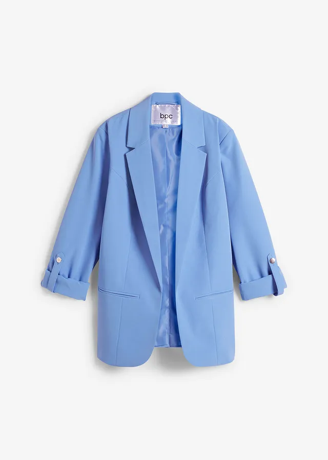 Oversized blazer, Kleur: middenblauw