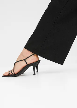 Jersey-crêpe broek met hoge band • zwart • bonprix online shop