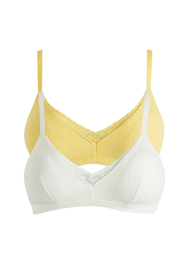 Podprsenka bralette, vystužená bez kostíc, s bio bavlnou (2 ks v balení)