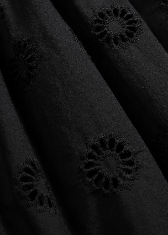 Jupe longue en coton avec broderie anglaise • noir • product-page.page-title-suffix
