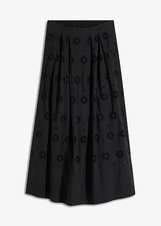 Maxi rok van biologisch katoen, Kleur: zwart