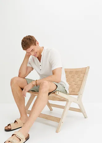 Bermudy bez zapínania z pláteného mixu, Regular Fit • morská tráva • obchod bonprix