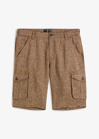 Linnen cargo bermuda • cognac gemêleerd • bonprix online shop