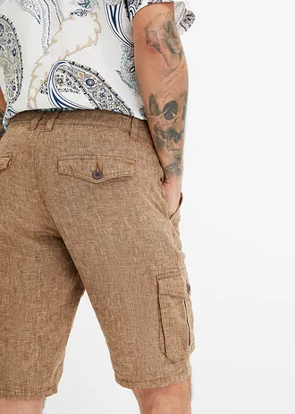 Linnen cargo bermuda • cognac gemêleerd • bonprix online shop