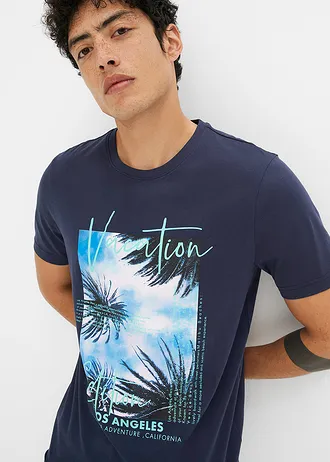 T-shirt van biologisch katoen met fotoprint • donkerblauw • bonprix online shop