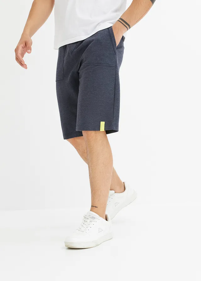 Bermuda sweat, coupe regular, Couleur: bleu foncé chiné