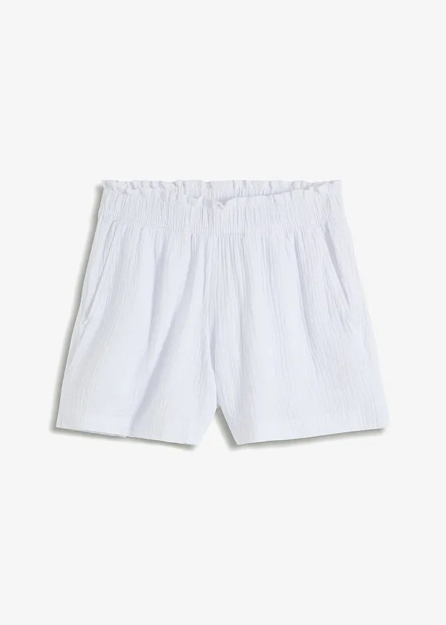 Pantaloni scurți din muselină din bumbac 100%