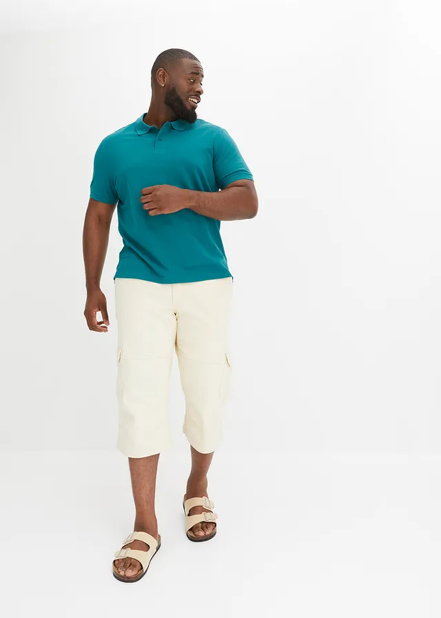 Polo en maille piquée 100% coton, Couleur: pétrole