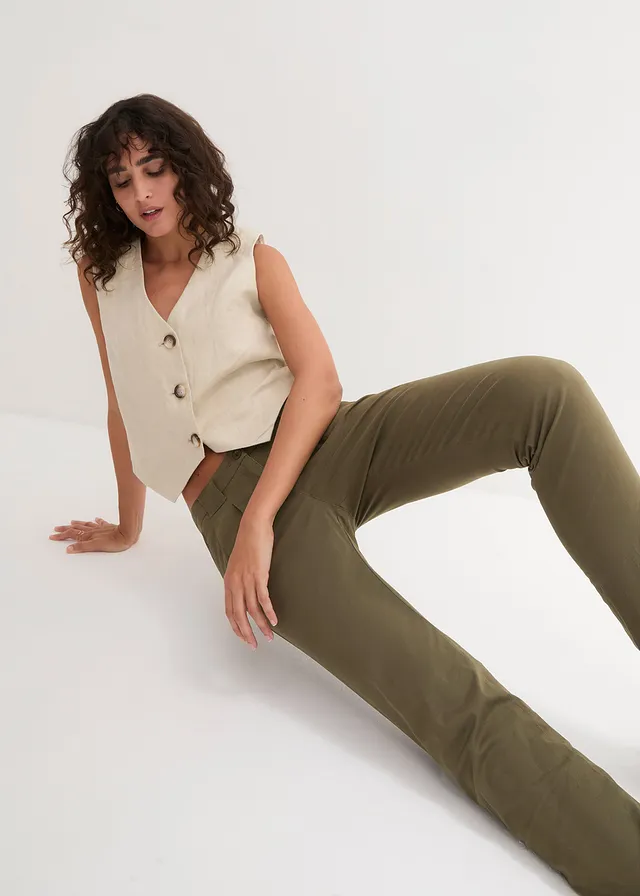 Pantalon chino extensible • olive foncé • product-page.page-title-suffix