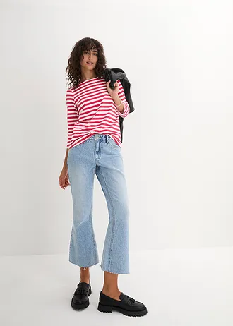 Shirt met boothals • rood-wit gestreept • bonprix online shop