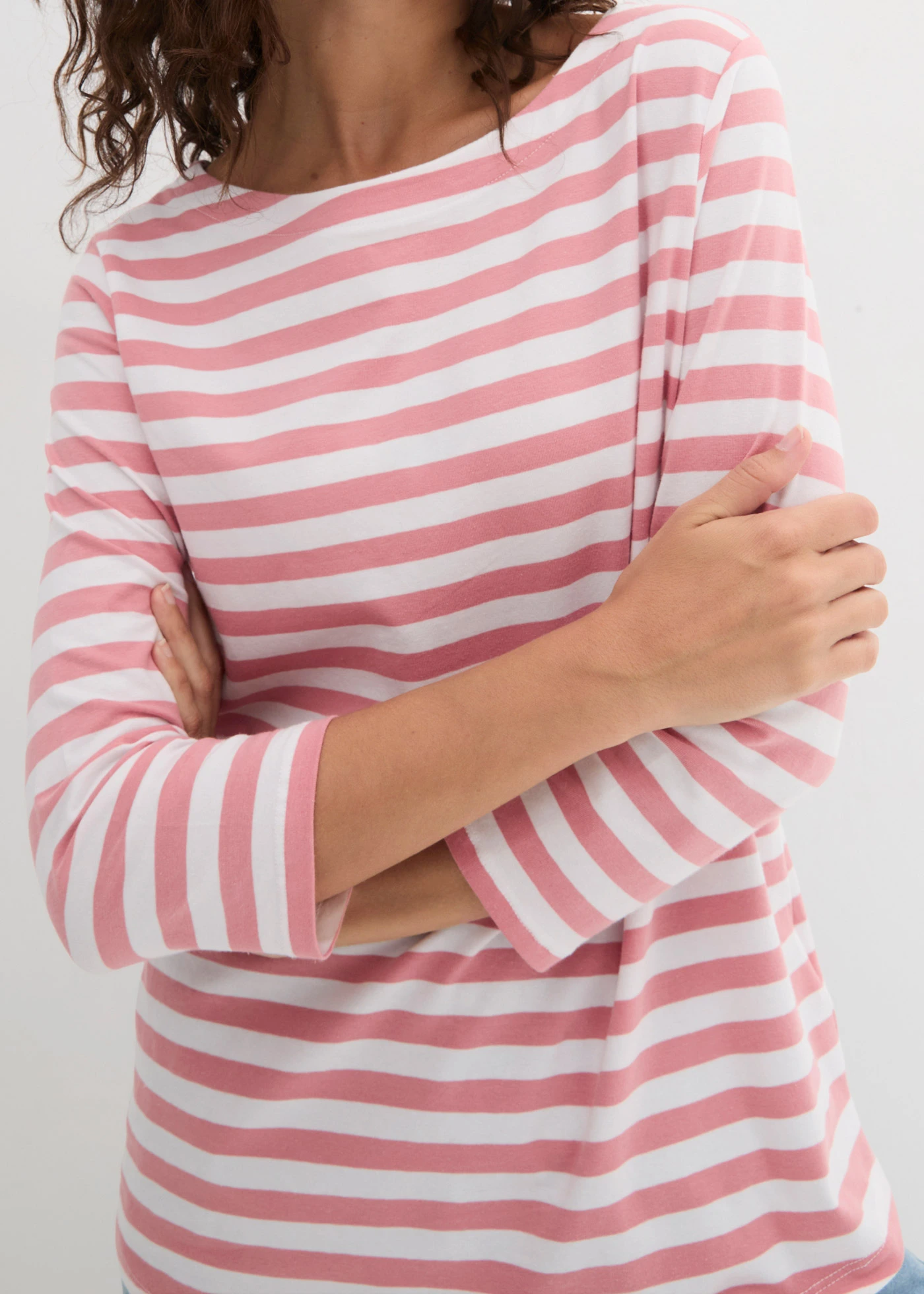Shirt met boothals • rookroze-wit gestreept • bonprix online shop