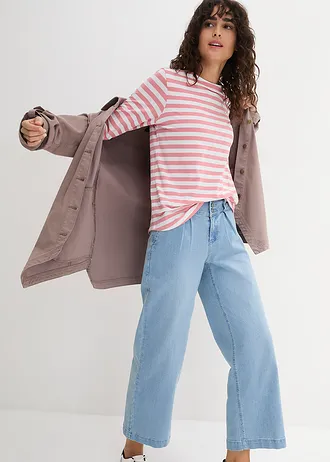 Shirt met boothals • rookroze-wit gestreept • bonprix online shop