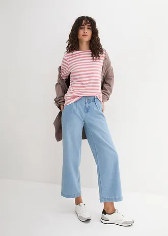 Shirt met boothals • rookroze-wit gestreept • bonprix online shop