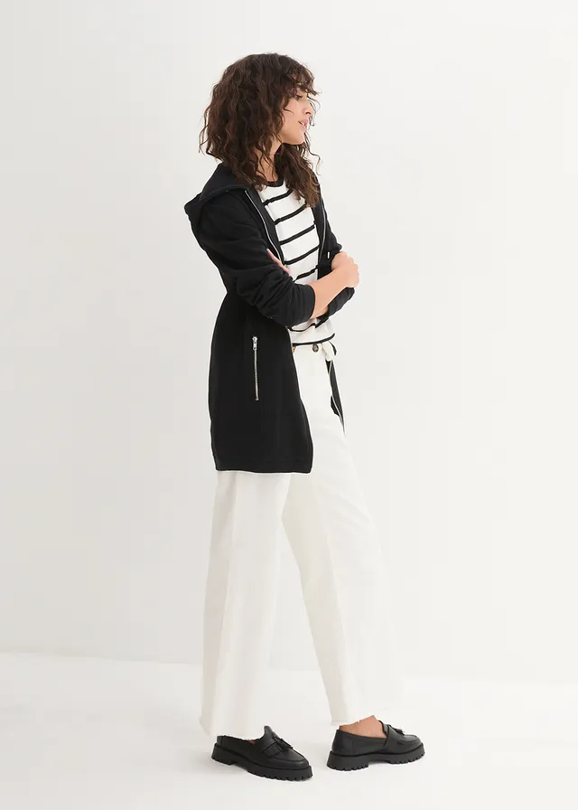 Lang sweatvest met ritszakken