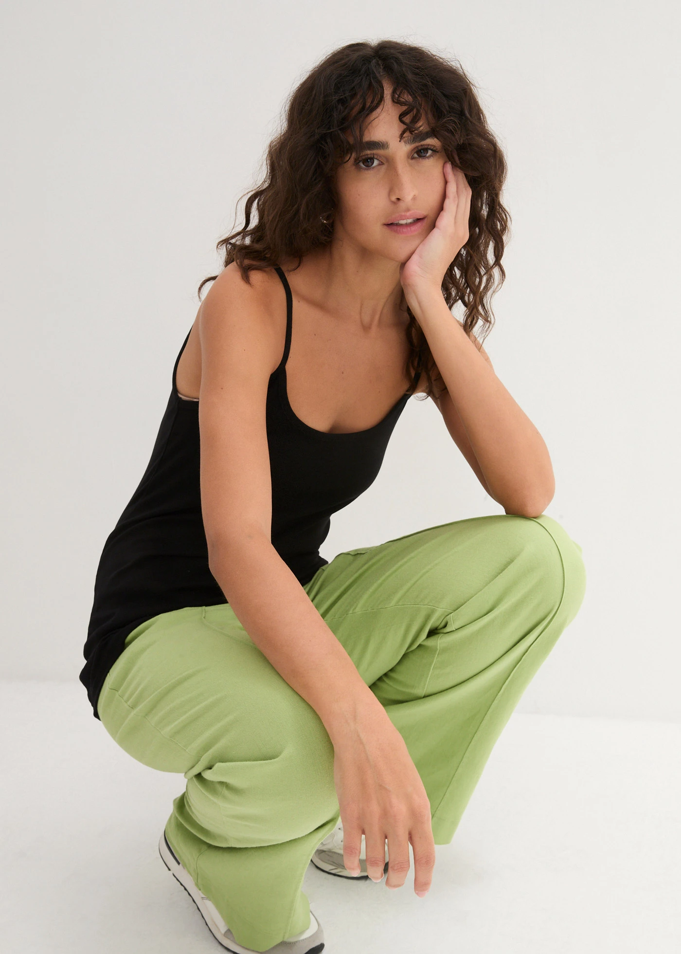 Maiou cu bretele subțiri din bumbac 100% (set/3 buc.) • negru • magazin bonprix