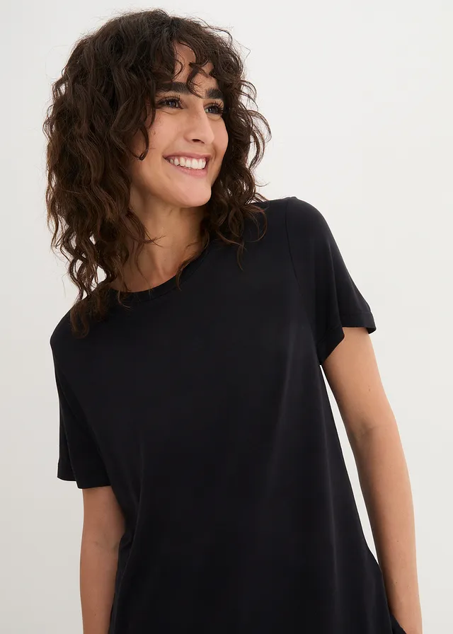 T-shirt long en viscose douce • noir • product-page.page-title-suffix