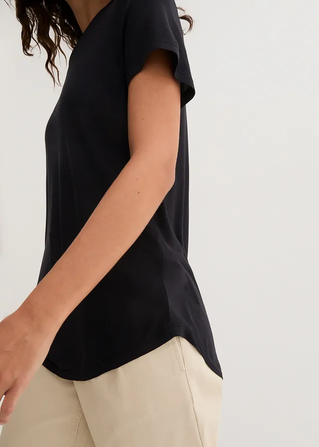 T-shirt long en viscose douce • noir • product-page.page-title-suffix