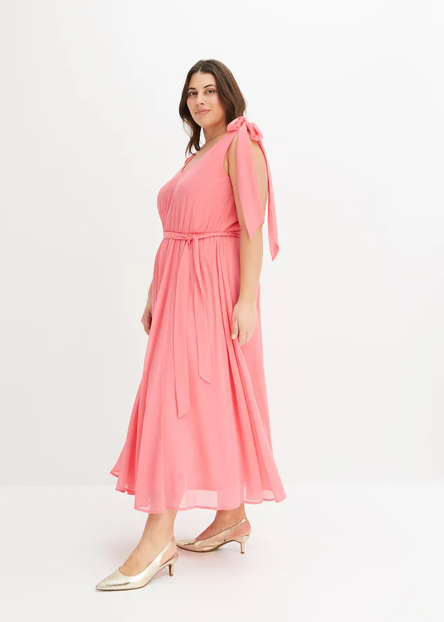 Robe en mousseline nouée sur les épaules, Couleur: fuchsia
