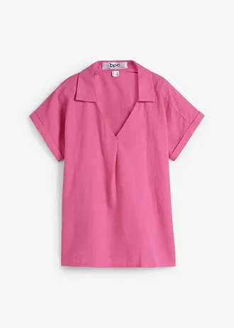 Tuniková halenka ze vzdušné lněné směsi • plameňákově růžová • bonprix obchod