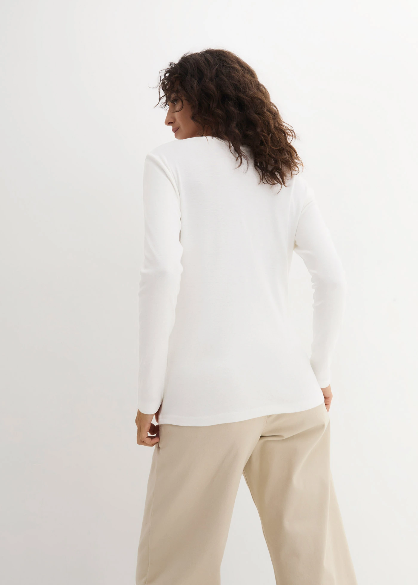 Tričko s dlouhým rukávem, z čisté organické bavlny • bílá • bonprix obchod