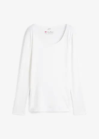 T-shirt manches longues en coton à col rond