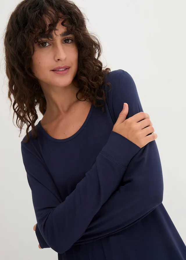 T-shirt viscose long, manches longues • bleu foncé • product-page.page-title-suffix
