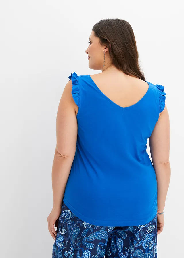Top 100% coton, Couleur: bleu azur