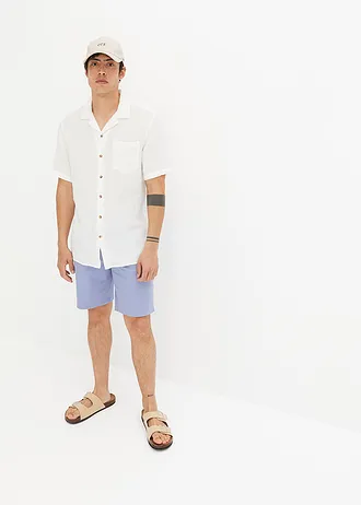 Mušelínová košile s krátkým rukávem, z čisté bavlny • přírodní bílá • bonprix obchod