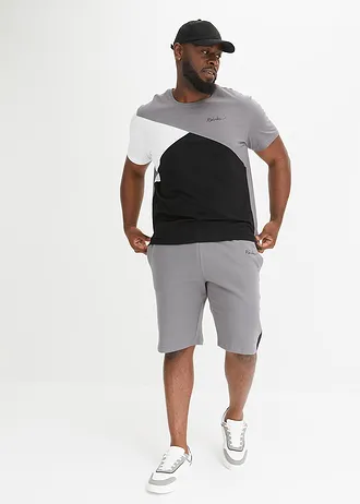 T-shirt et bermuda sweat (ens. 2 pces), Couleur: gris fumée-blanc-noir