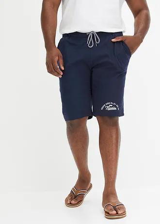 Bermuda en jersey 100% coton, Couleur: bleu foncé imprimé