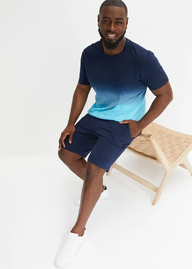 Tricou și bermude casual (set/2 piese), culoare: bleumarin-acvamarin