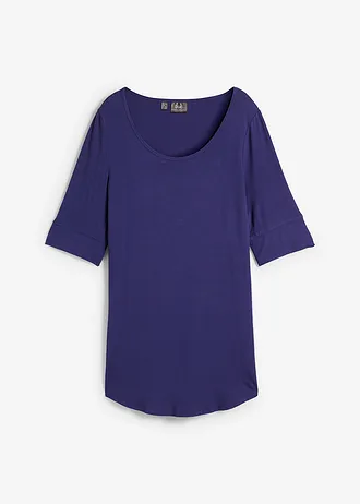 Longshirt van zachte viscose, Kleur: middernachtsblauw.