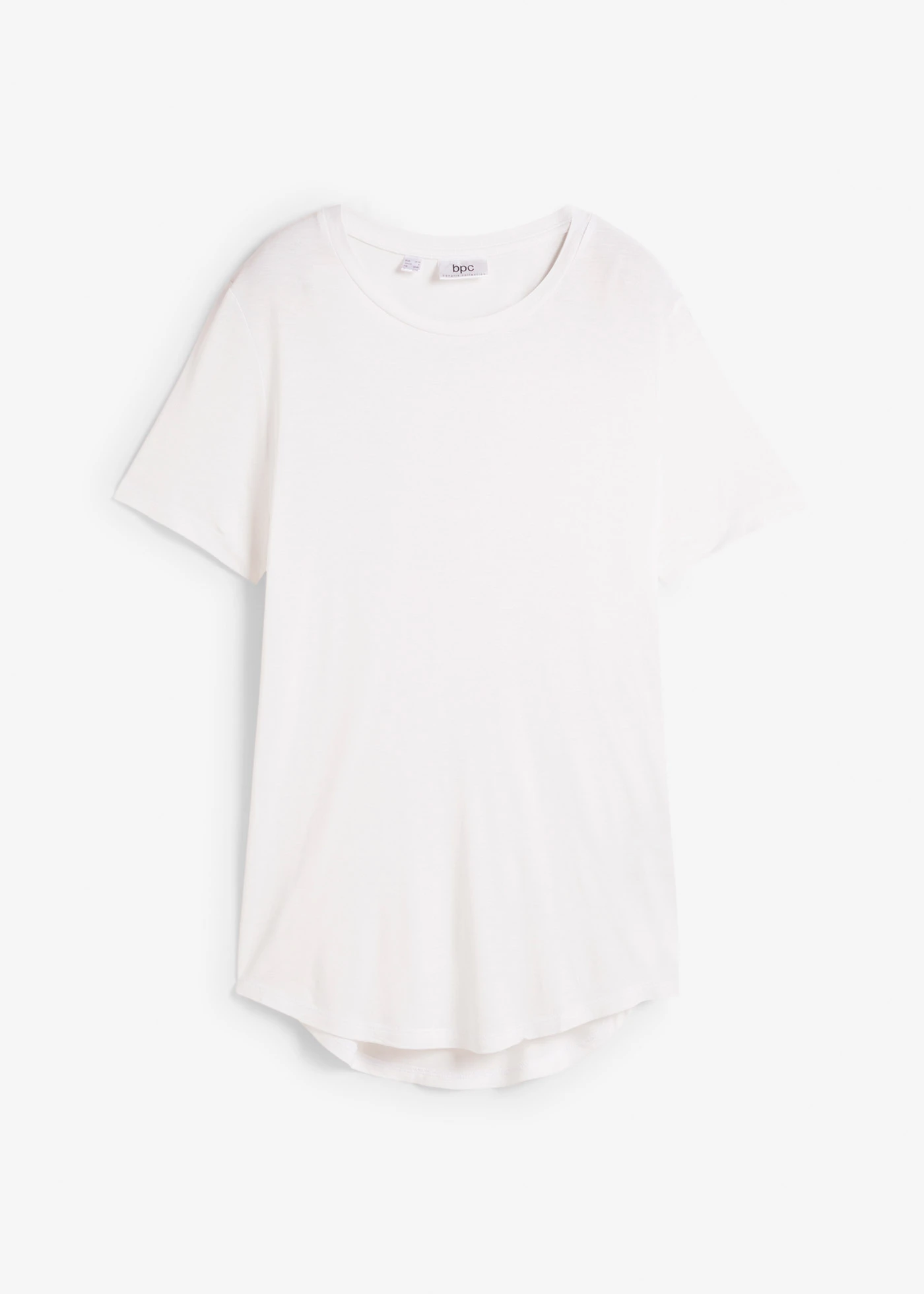 Długi T-shirt z miękkiej wiskozy • biały • sklep bonprix