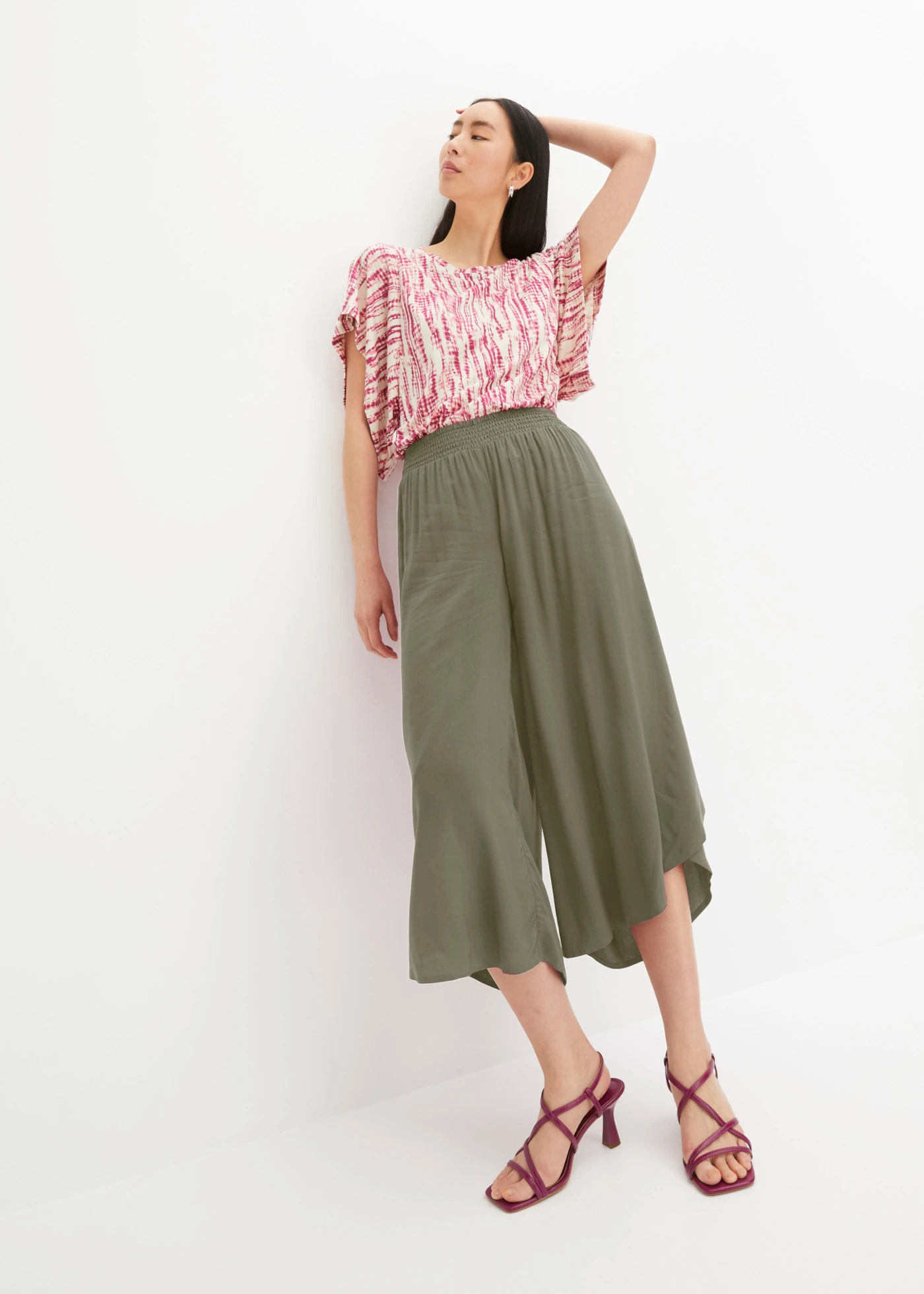 Cropped culotte van zachte viscose • violet • product-page.page-title-suffix