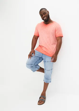 T-shirt van biologisch katoen in washed out look, Kleur: kaneelrood used