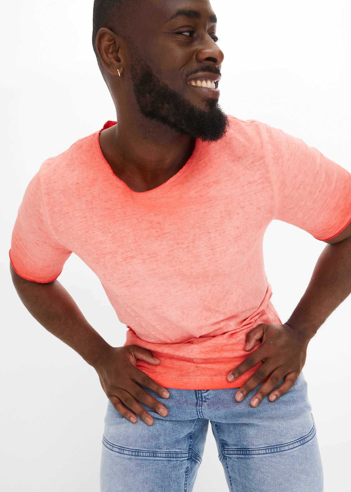 Tričko v sepraném vzhledu, z čisté organické bavlny • skořicově červená used • bonprix obchod