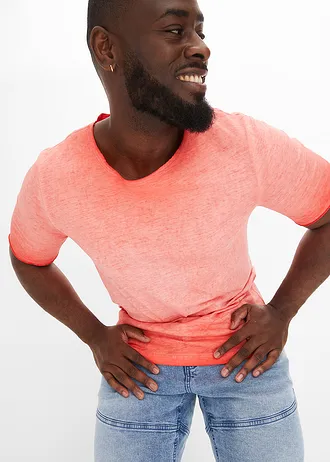 Tričko v sepraném vzhledu, z čisté organické bavlny • skořicově červená used • bonprix obchod