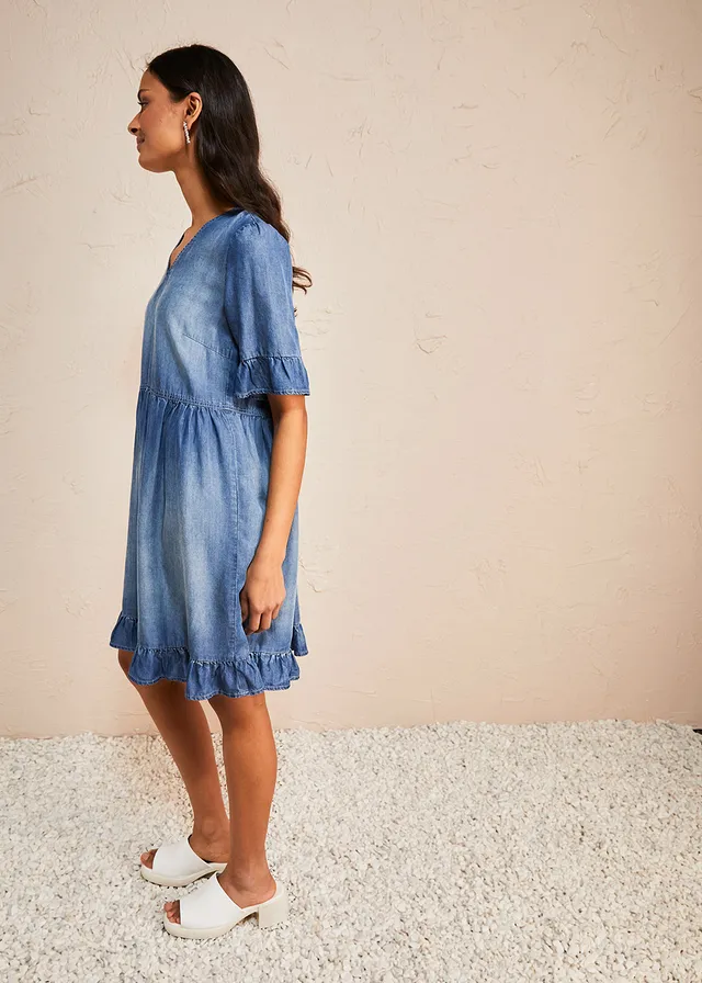 Robe en jean avec volants • bleu clair denim • product-page.page-title-suffix