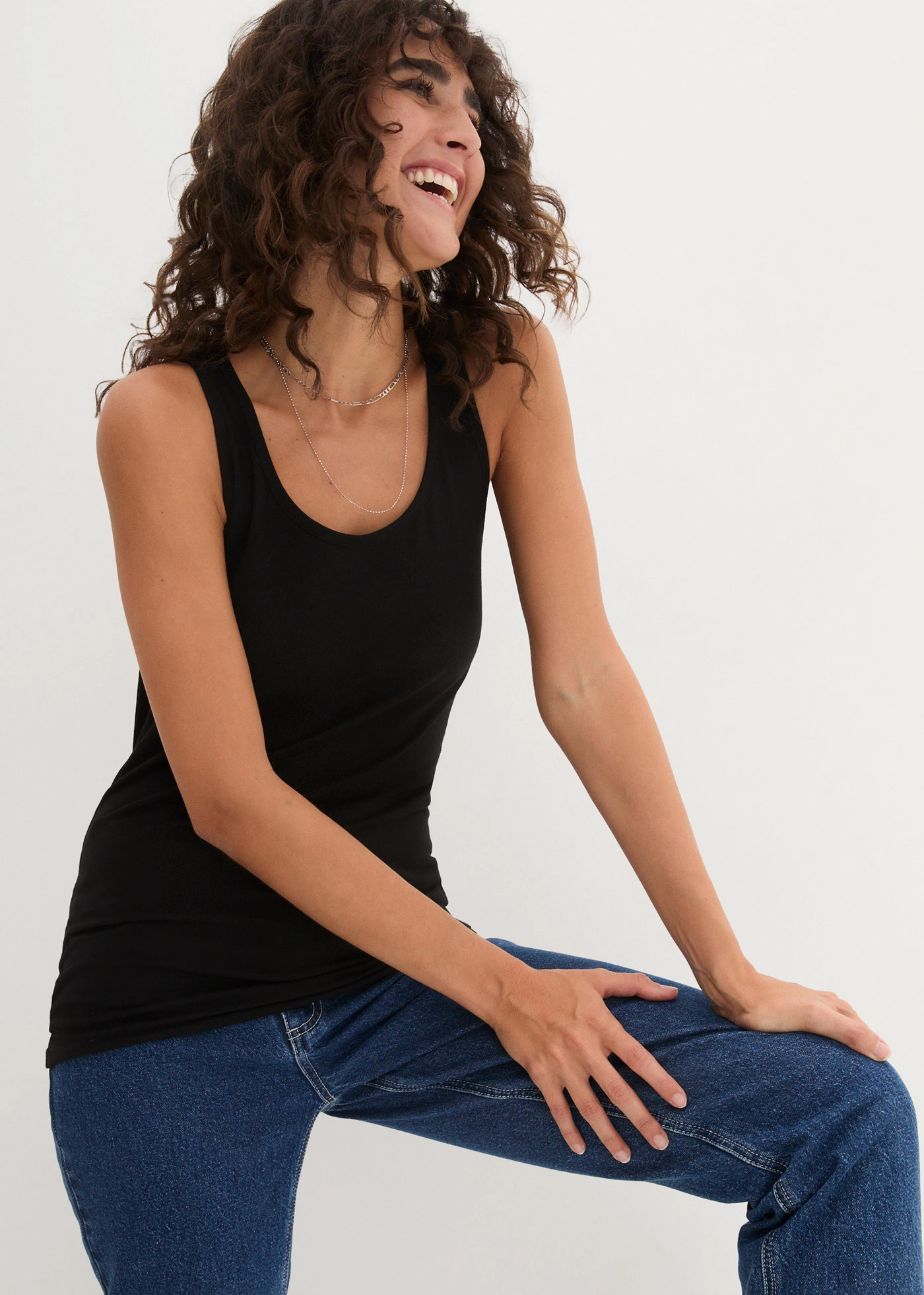 Tanktop (set van 2) • zwart • bonprix online shop