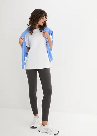 Legginsy (2 pary), kolor: antracytowy melanż+czarny
