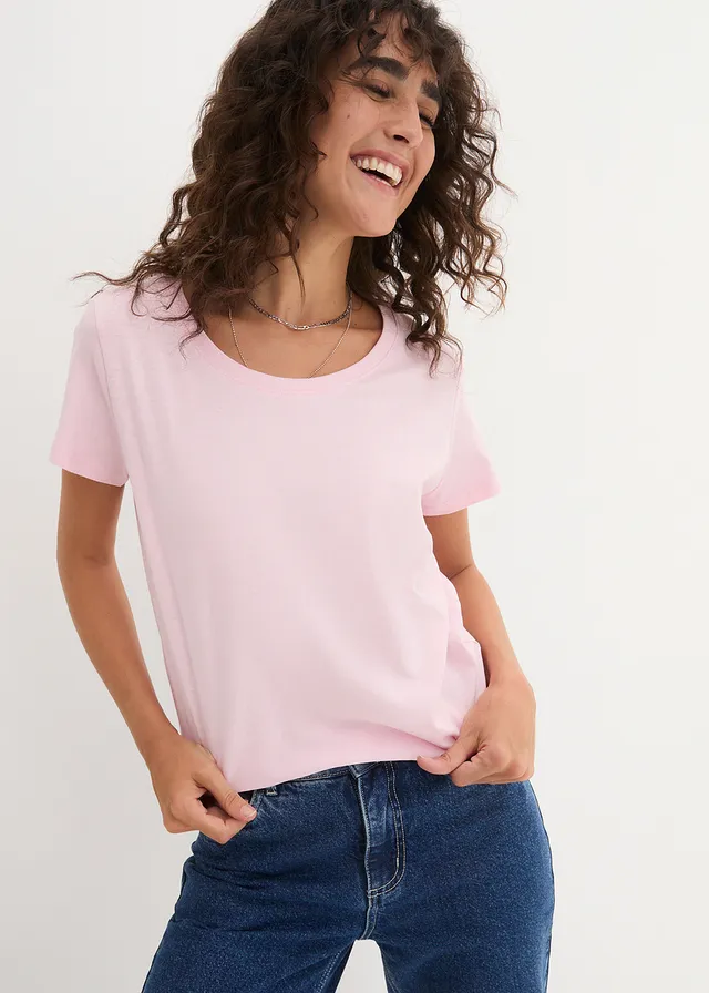 Lot de 5 T-shirts col rond • rose cristal + menthe pastel + turquoise mat + mauve fumé + blanc • product-page.page-title-suffix