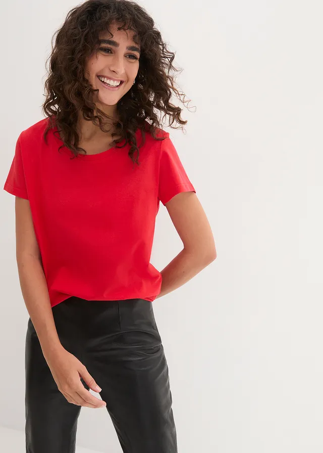 Shirt met ronde hals (set van 5) • aardbeirood+wit+lichtgrijs gemêleerd+donkerblauw+zwart • product-page.page-title-suffix